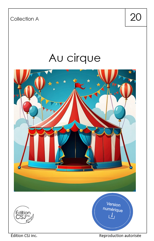 1re année Au cirque - LIVRE 20 COLLECTION A (Numérique)