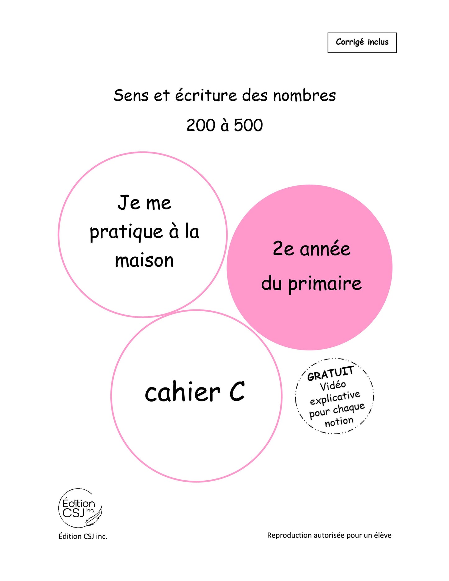 2e année Sens et écriture des nombres - CAHIER C (Numérique)