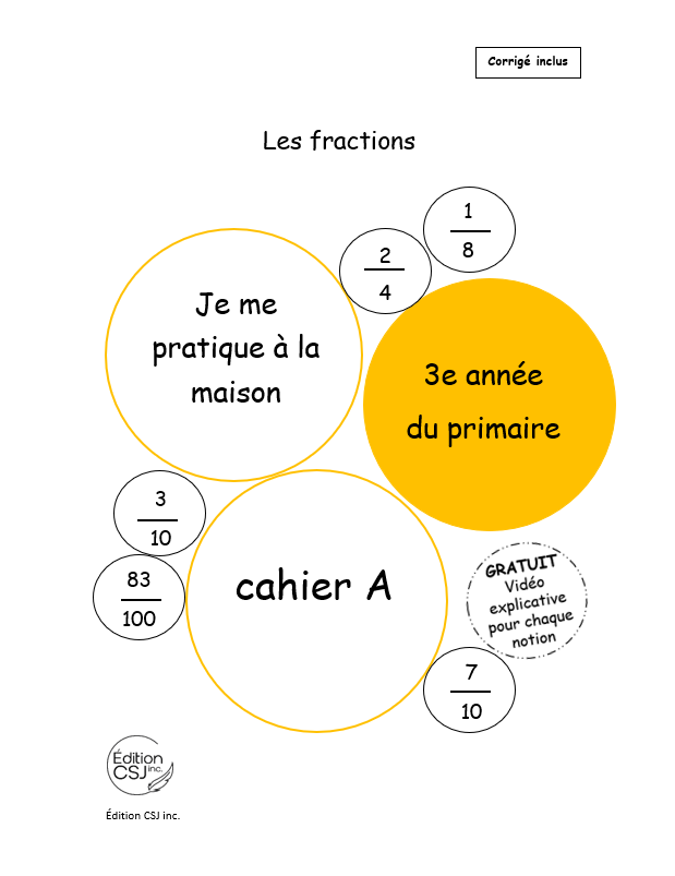 3e année Les fractions - CAHIER A