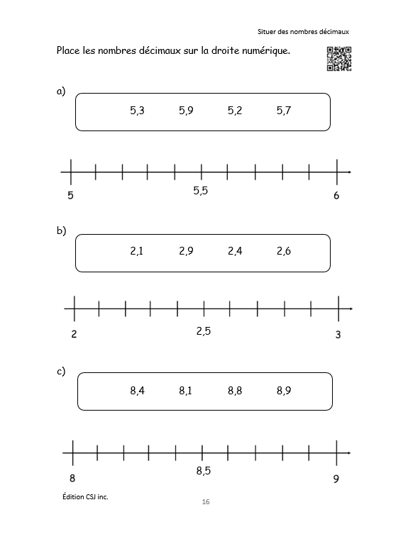 3e année Les nombres décimaux - CAHIER A (Numérique)