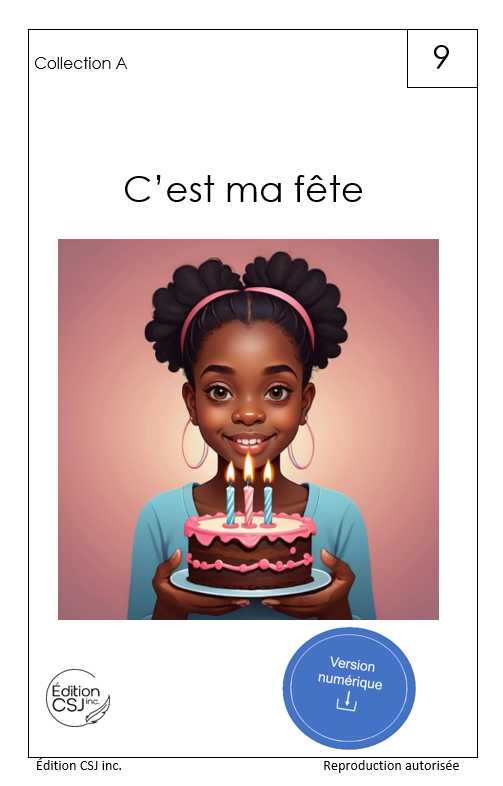 1re année C'est ma fête - LIVRE 9 COLLECTION A (Numérique)