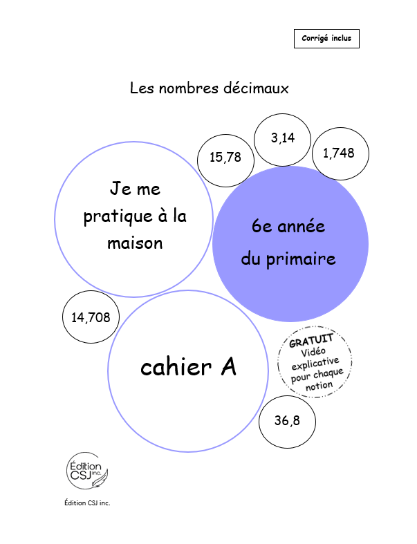 6e année Les nombres décimaux - CAHIER A