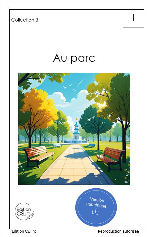 1re année Au parc - LIVRE 1 COLLECTION B (Numérique)