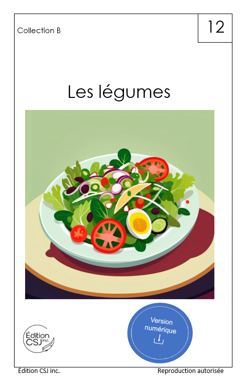 1re année Les légumes - LIVRE 12 COLLECTION B (Numérique)