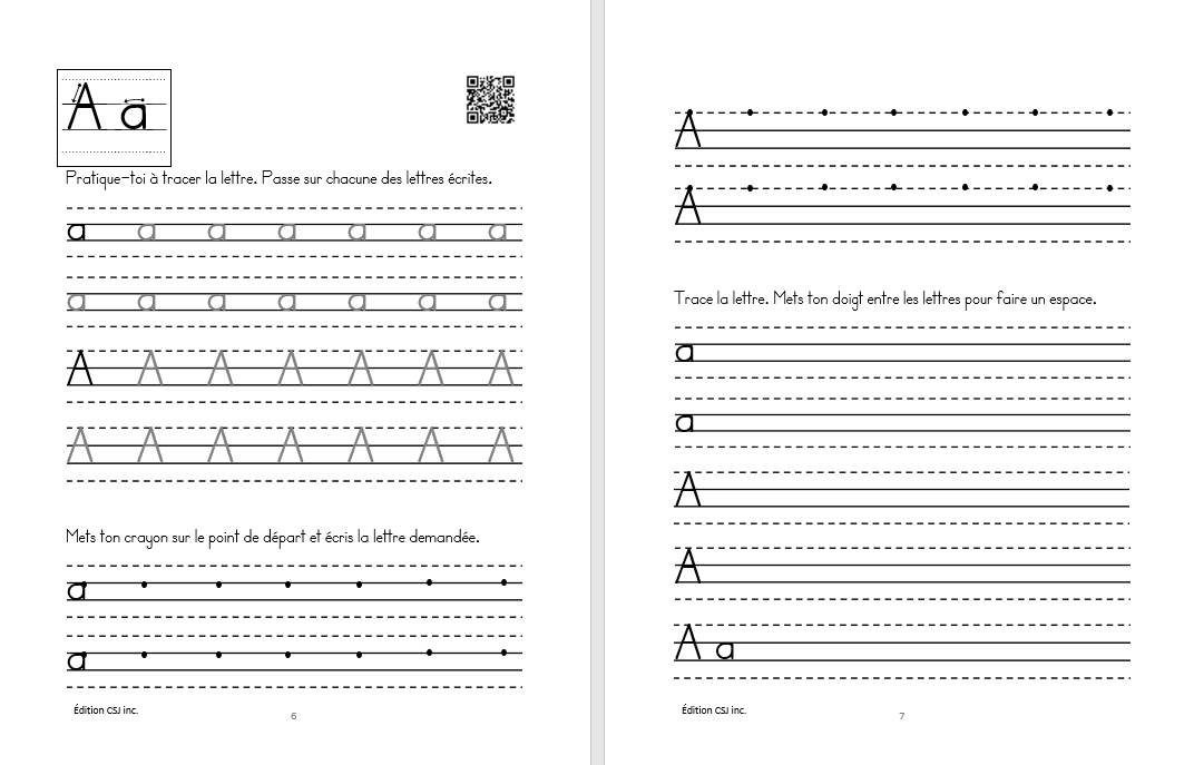 1re année Calligraphie les lettres détachées - CAHIER A (Numérique)