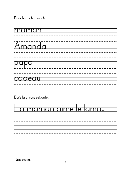 1re année Calligraphie les lettre détachées - CAHIER A