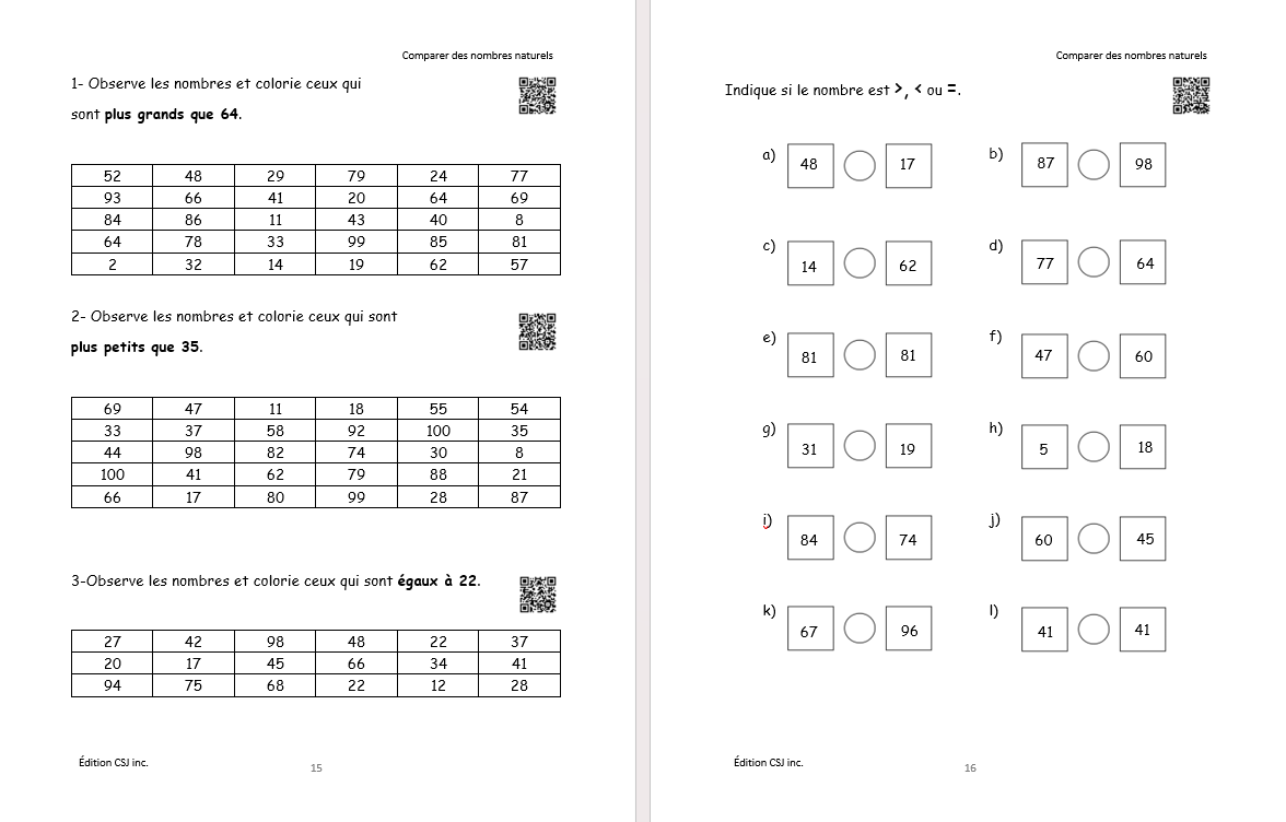 2e année Sens et écriture des nombres - CAHIER A