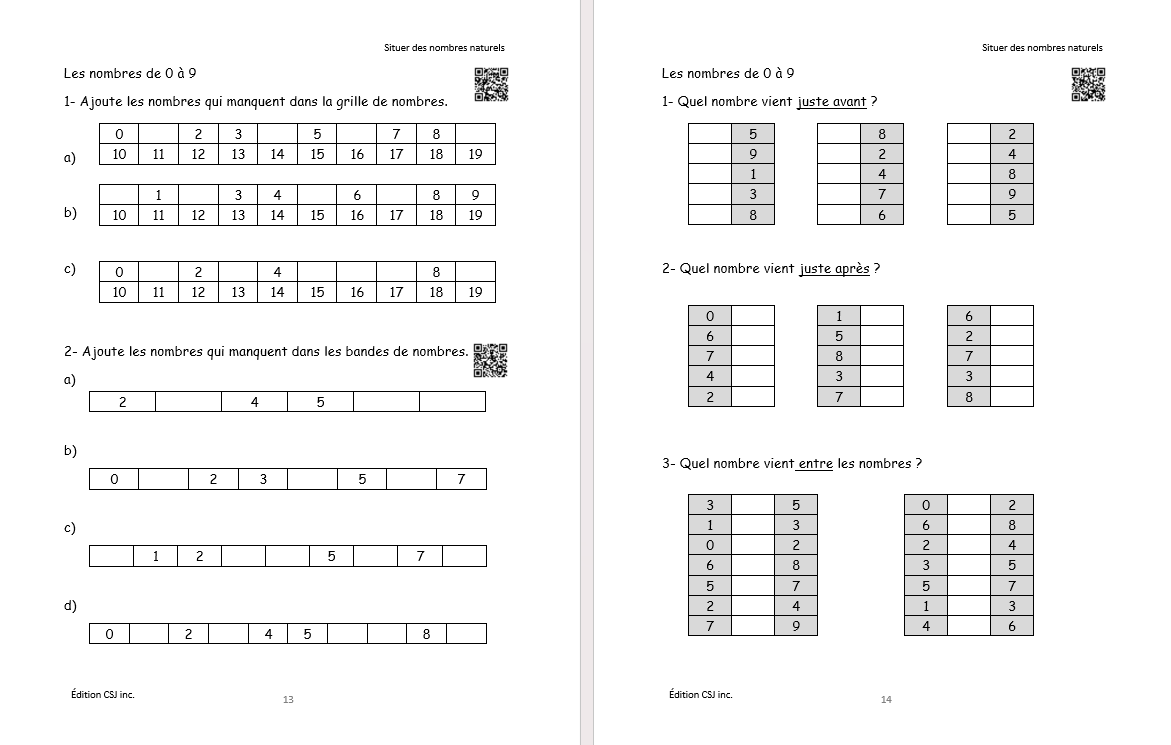 1re année Sens et écriture des nombres - CAHIER A