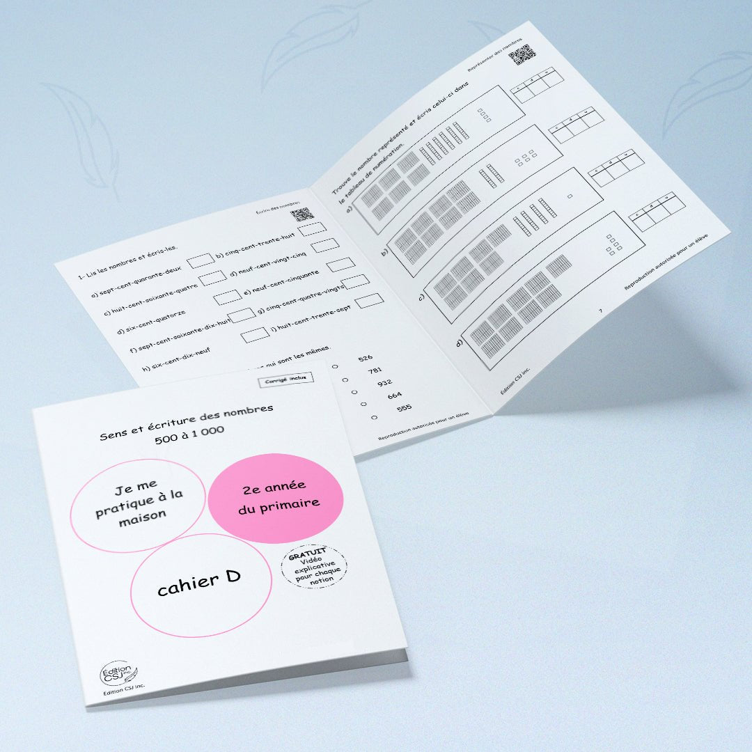 2e année Sens et écriture des nombres - CAHIER D