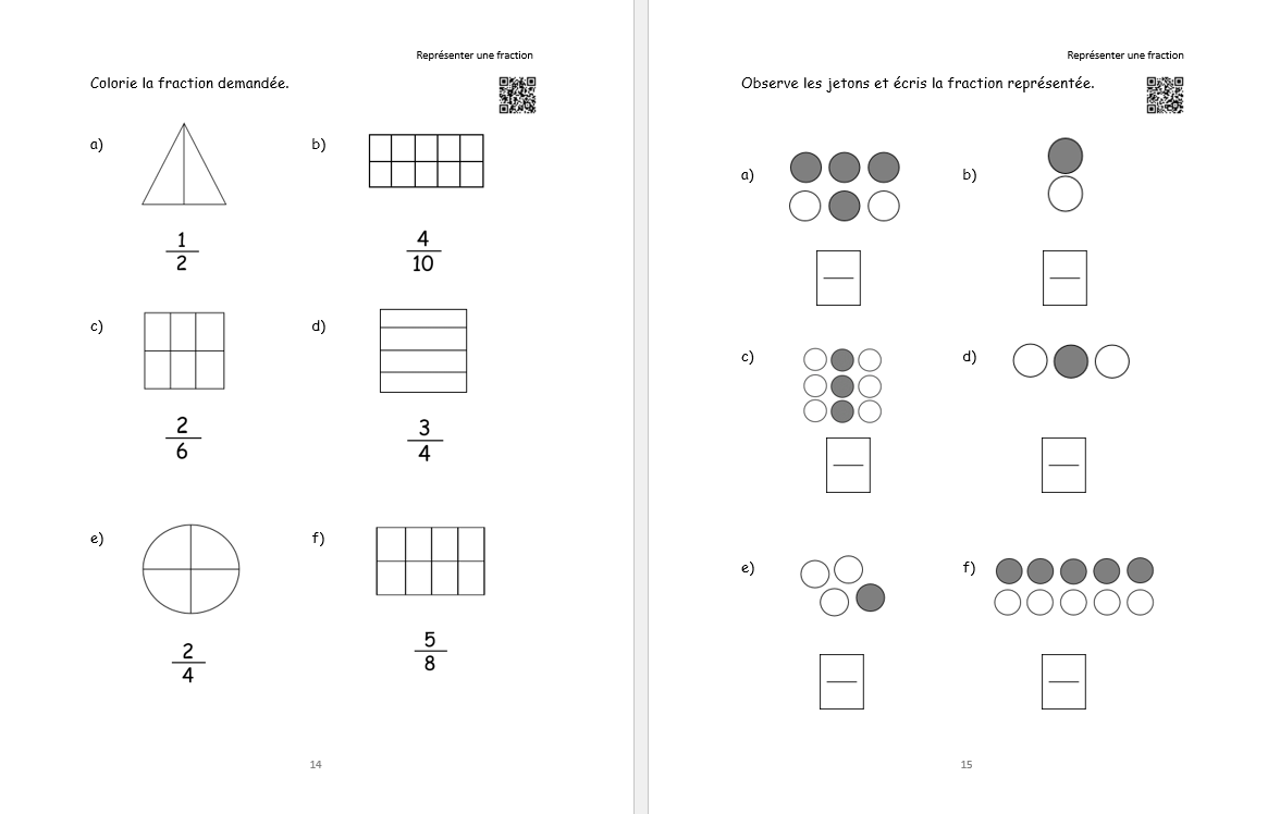 3e année Les fractions - CAHIER A (Numérique)