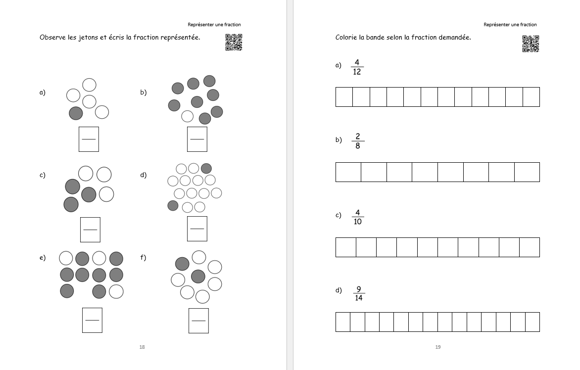 4e année Les fractions - CAHIER A (Numérique)