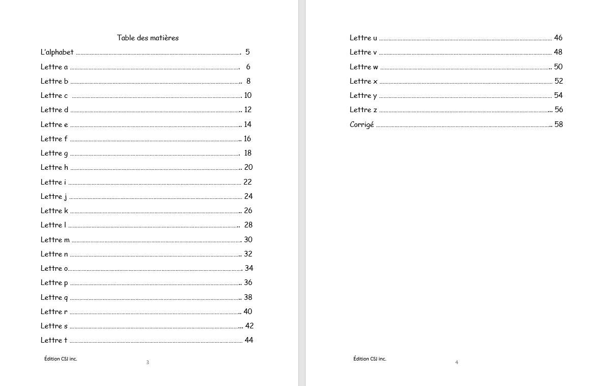 Préscolaire Lecture je reconnais les lettres de l'alphabet - CAHIER A