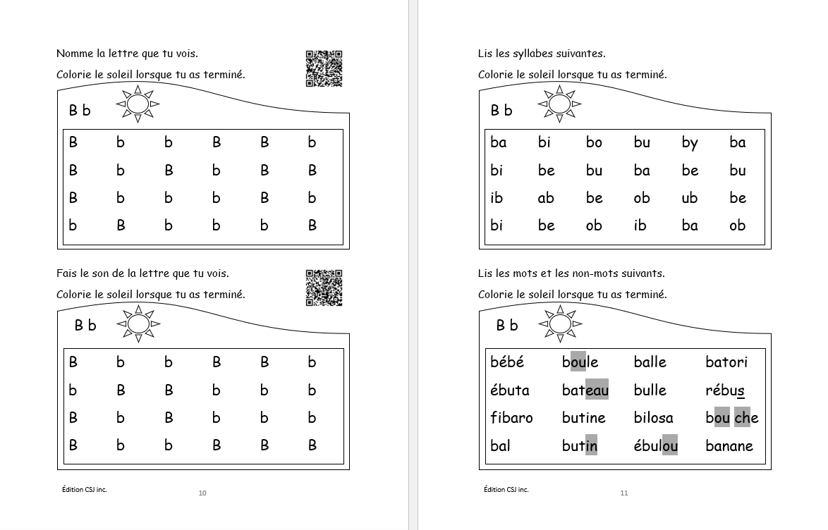1re année Lecture lettres, sons, syllabes, mots (Numérique)