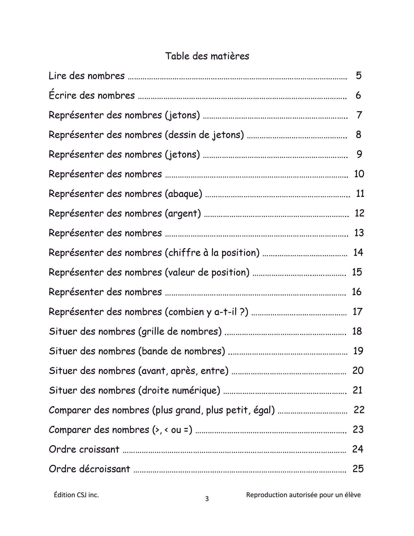 4e année Sens et écriture des nombres - CAHIER A (Numérique)