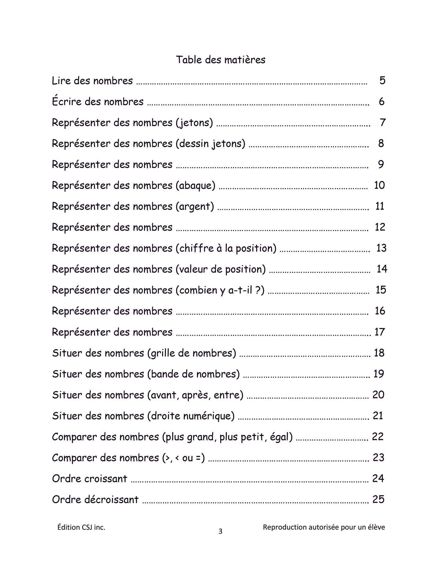 6e année Sens et écriture des nombres - CAHIER A