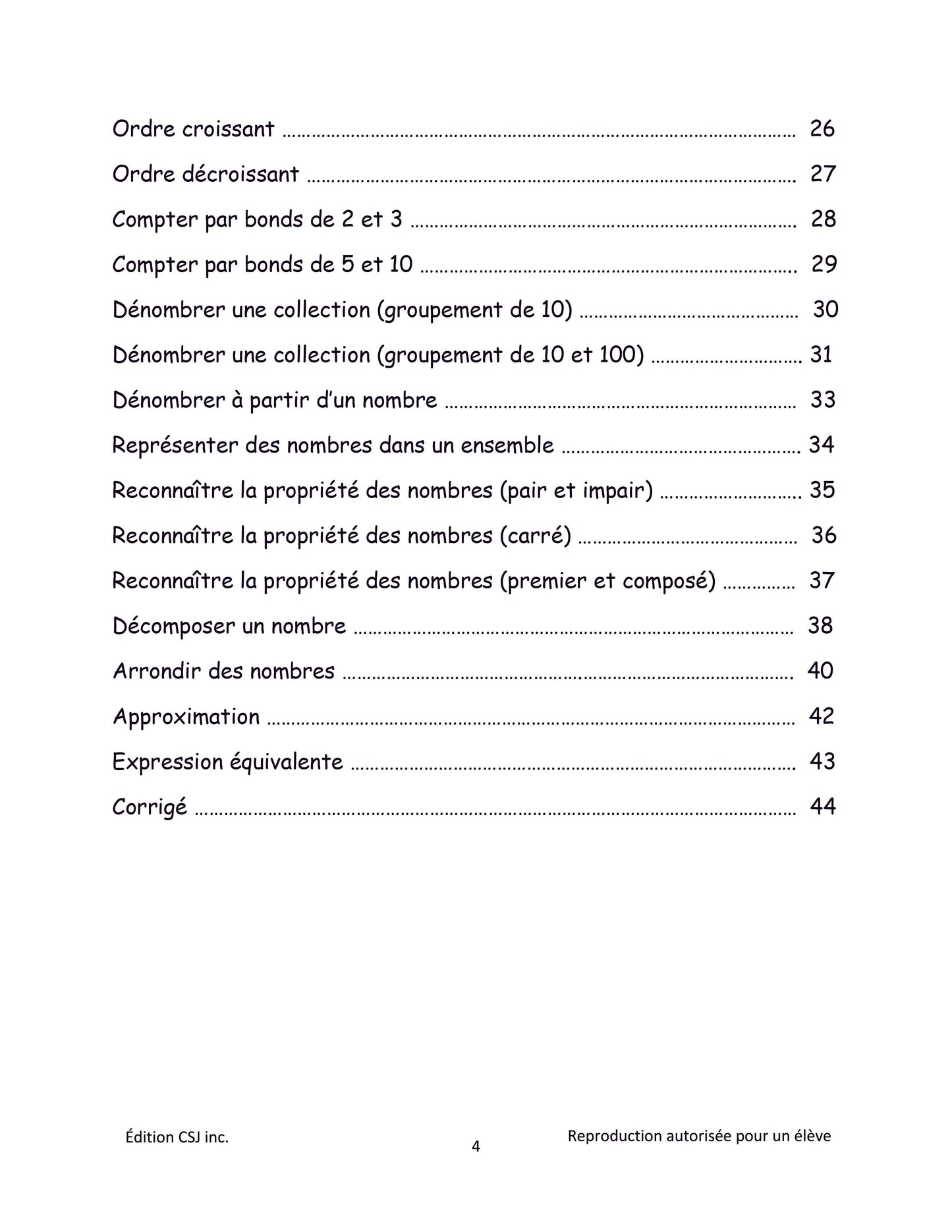 3e année Sens et écriture des nombres - CAHIER A