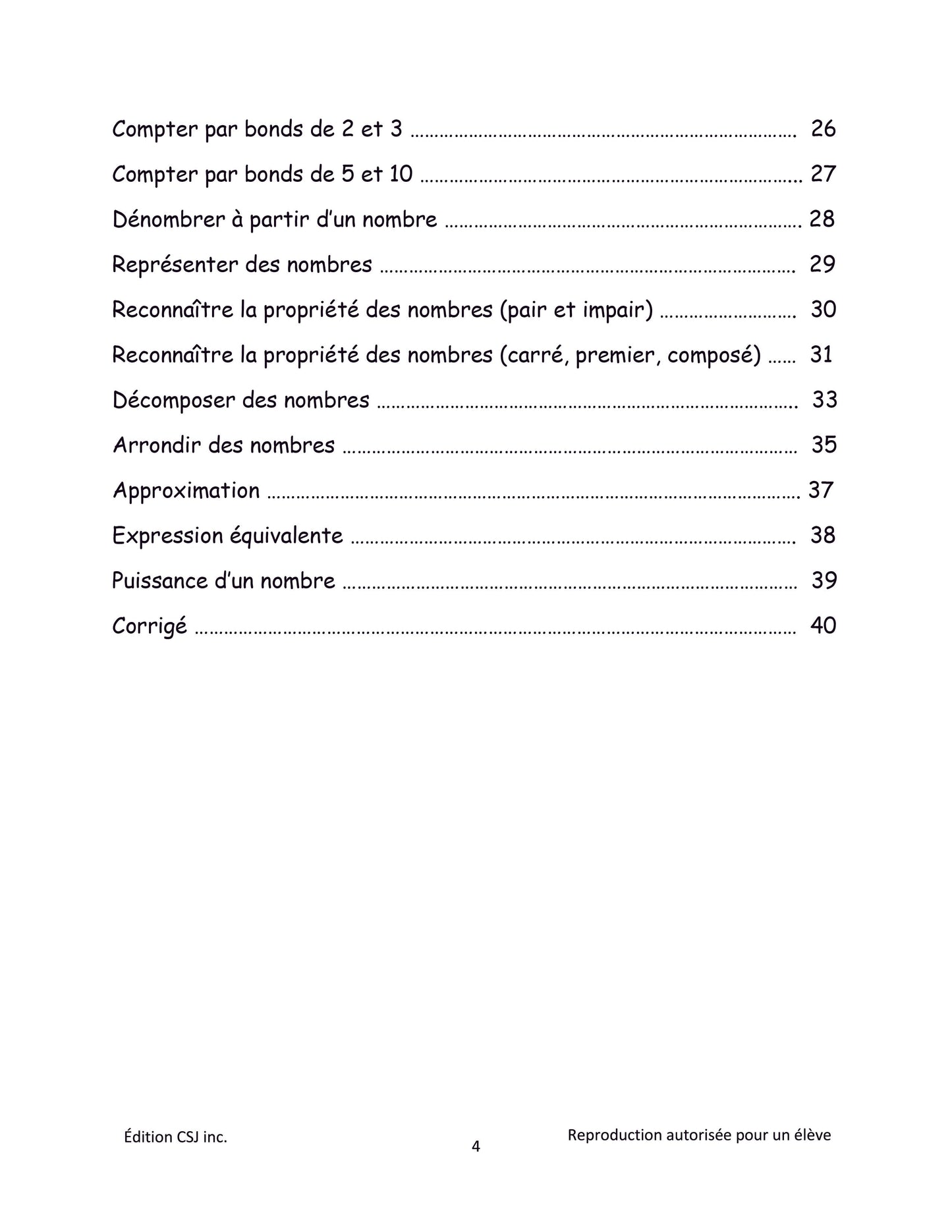 6e année Sens et écriture des nombres - CAHIER A (Numérique)