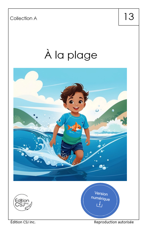 1re année À la plage - LIVRE 13 COLLECTION A   (Numérique)