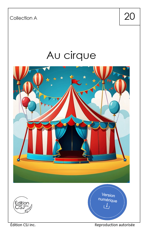 1re année Au cirque - LIVRE 20 COLLECTION A   (Numérique)