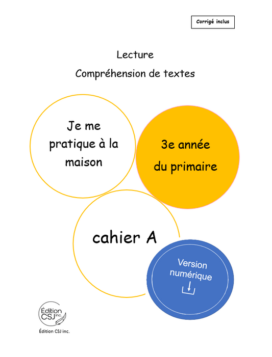 3e année Lecture compréhension de textes - CAHIER A (Numérique)