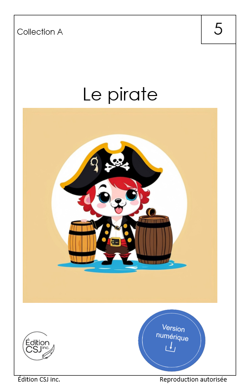 1re année Le pirate - LIVRE 5 COLLECTION A   (Numérique)