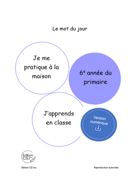 6e année Le mot du jour (Numérique)