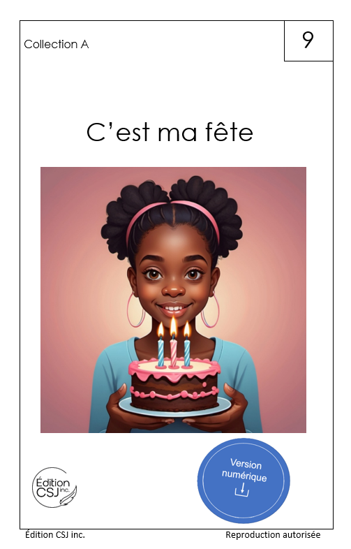 1re année C'est ma fête - LIVRE 9 COLLECTION A   (Numérique)