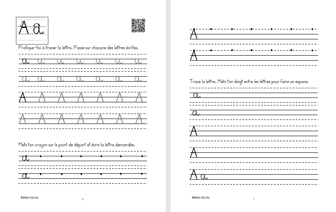 1re année Calligraphie les lettres attachées - CAHIER A (Numérique)