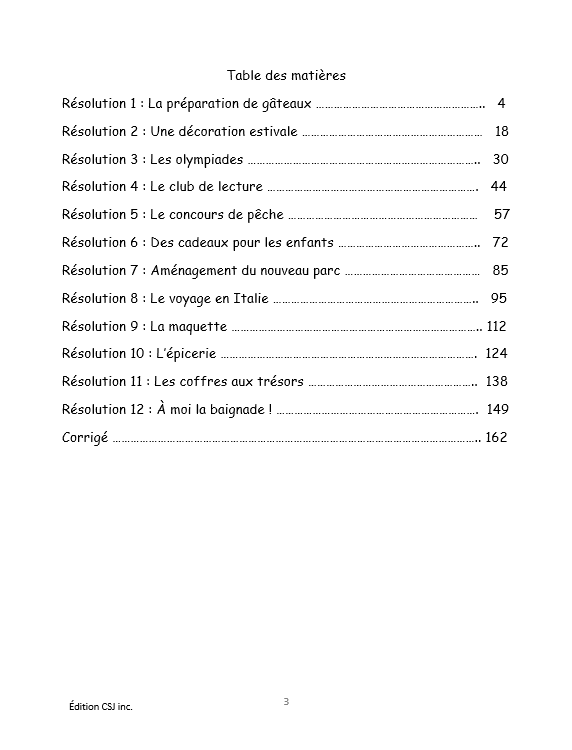 5e année Résoudre une situation-problème : résolutions complexes  - CAHIER A