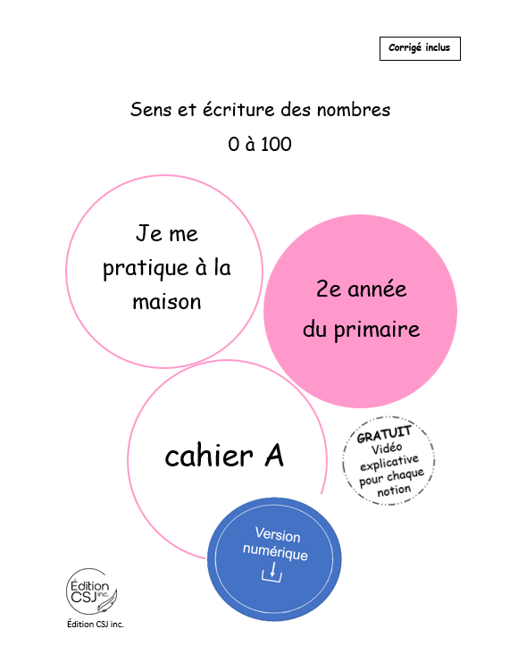 2e année Sens et écriture des nombres - CAHIER A (Numérique)