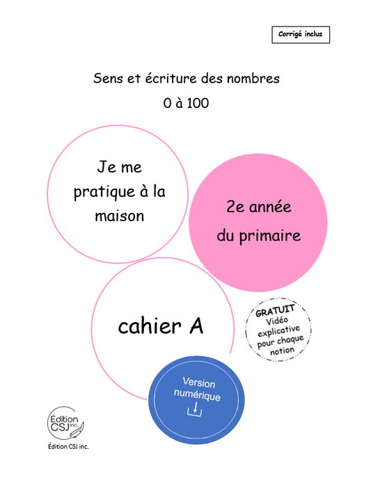 2e année Sens et écriture des nombres - CAHIER A (Numérique)