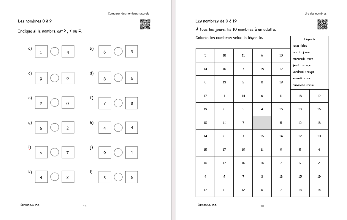 1re année Sens et écriture des nombres  - CAHIER A (Numérique)