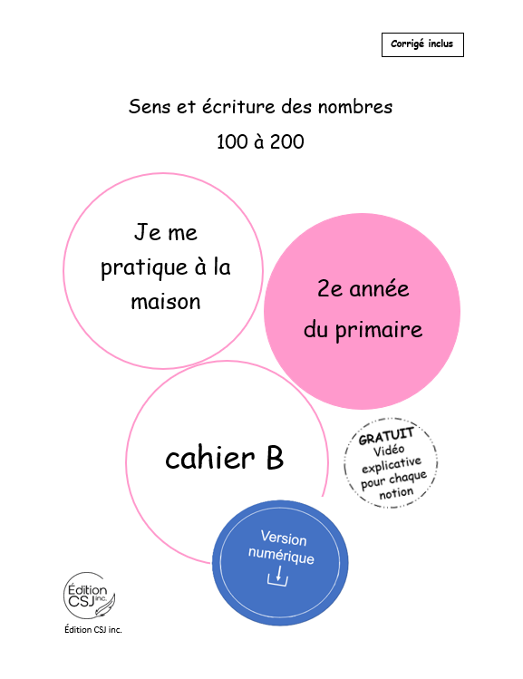 2e année Sens et écriture des nombres - CAHIER B (Numérique)