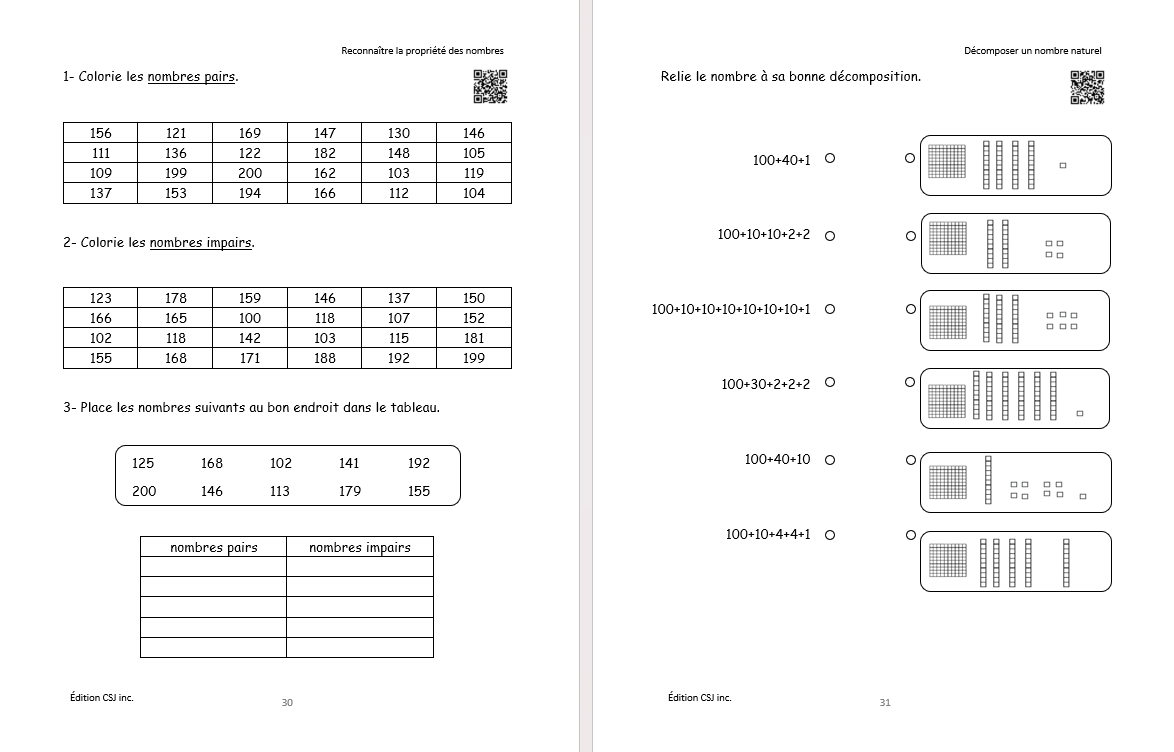 2e année Sens et écriture des nombres - CAHIER B (Numérique)