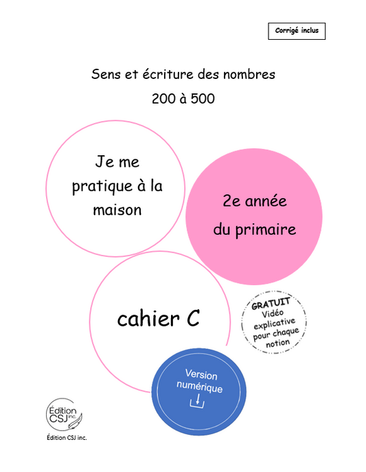 2e année Sens et écriture des nombres - CAHIER C (Numérique)