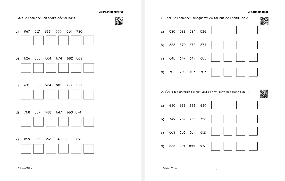 2e année Sens et écriture des nombres - CAHIER D (Numérique)