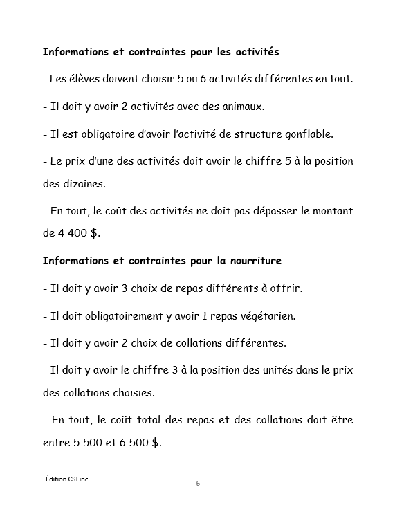 4e année Résoudre une situation-problème : résolutions complexes  - CAHIER A
