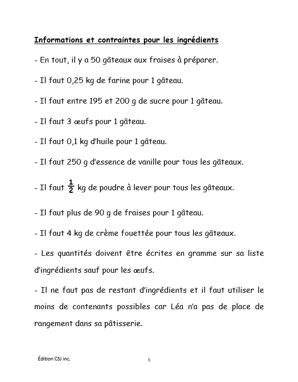5e année Résoudre une situation-problème : résolutions complexes  - CAHIER A