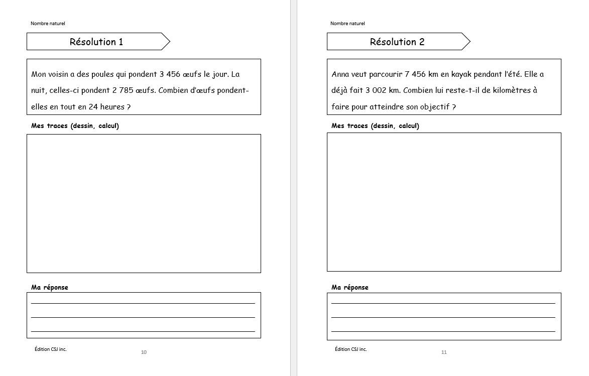 6e année Résolutions simples et raisonnement mathématique - CAHIER A