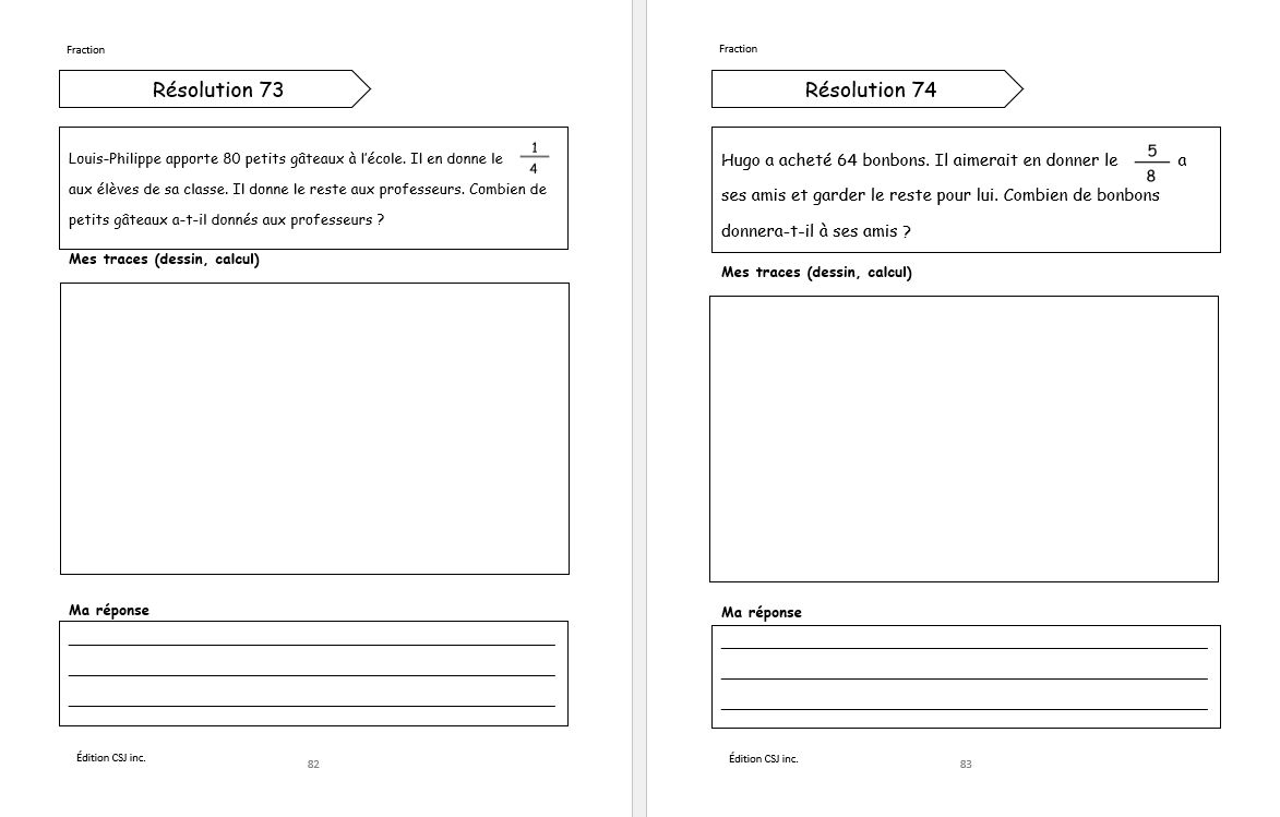 6e année Résolutions simples et raisonnement mathématique - CAHIER A