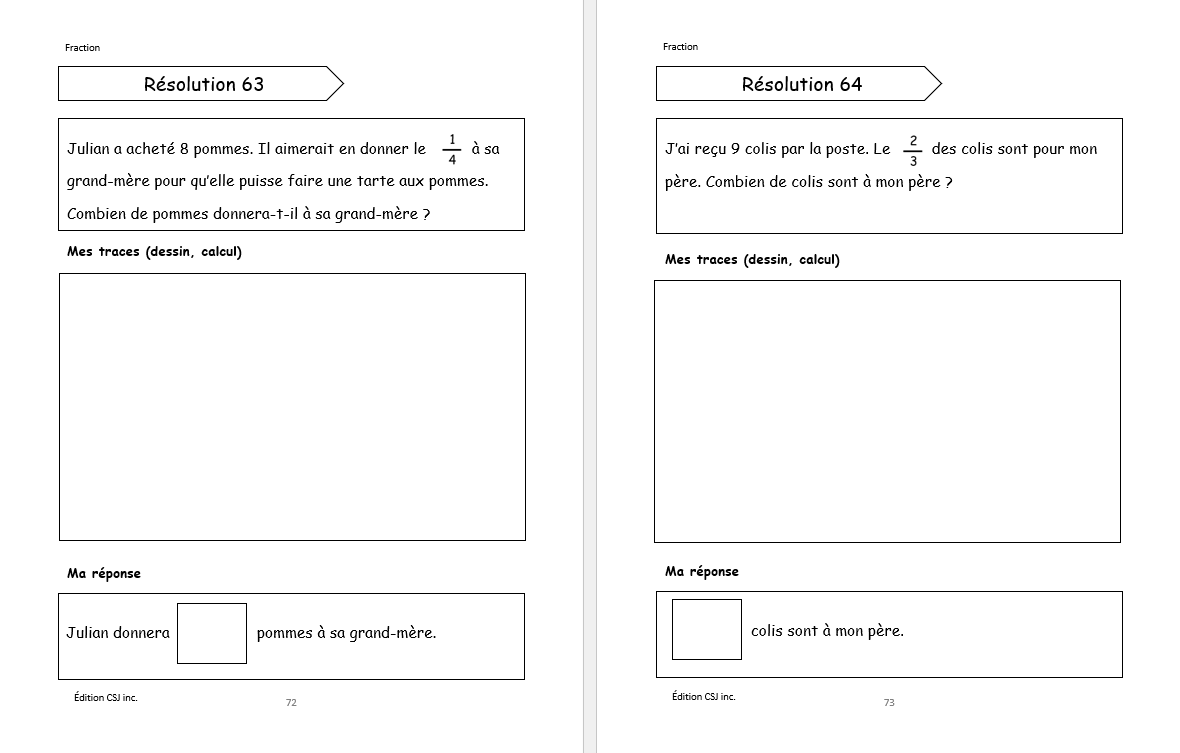 3e année Résolutions simples et raisonnement mathématique - CAHIER  A