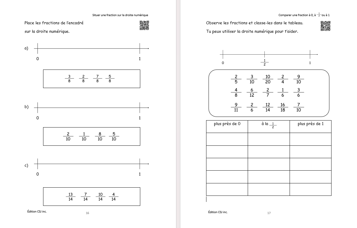 6e année Les fractions - CAHIER A