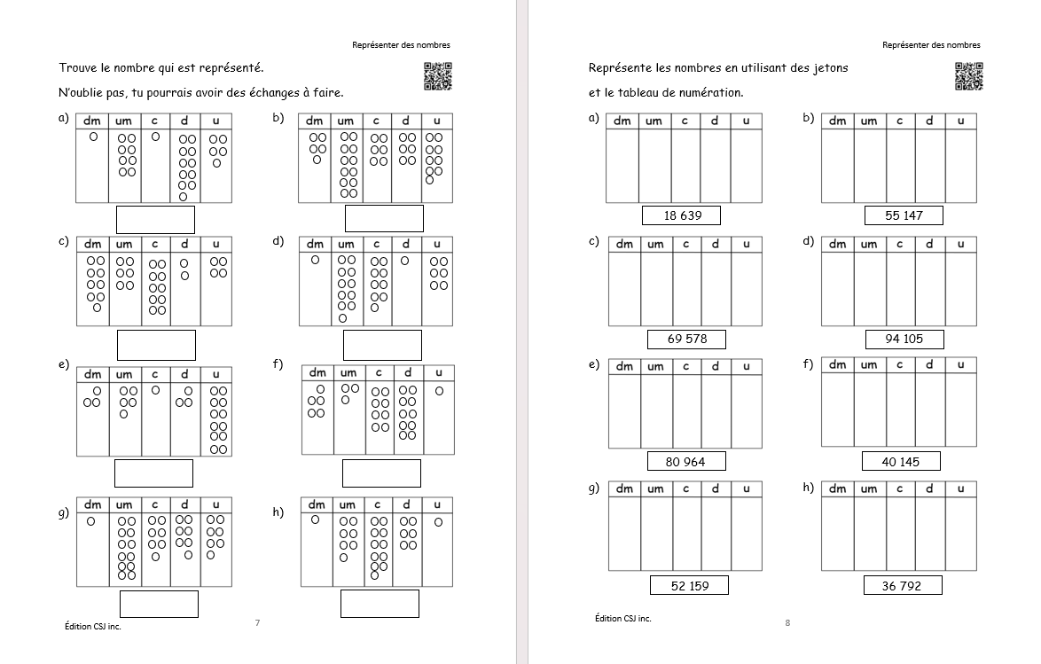 4e année Sens et écriture des nombres - CAHIER A (Numérique)